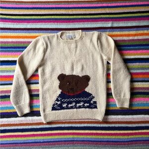 Vintage J.G. Hook Cream Bear Wool Sweater - M